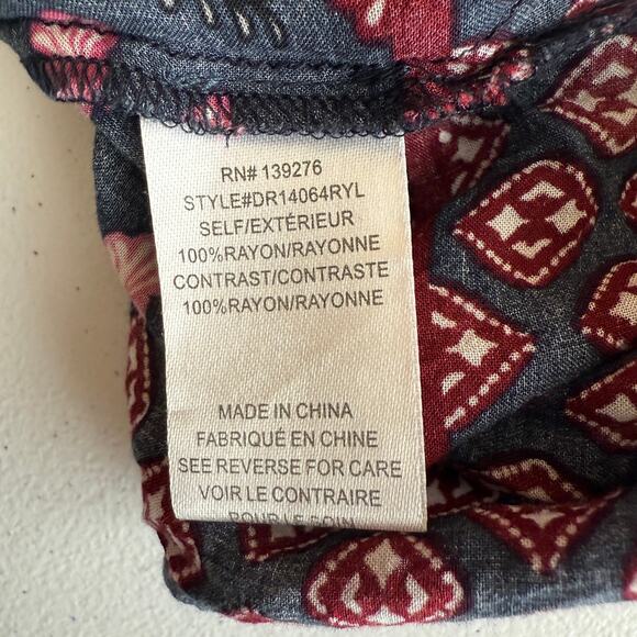 Dr2 Top Blouse Women Large Blue Pink Floral Boho Peasant Prairie Cottagecore - Picture 11 of 11